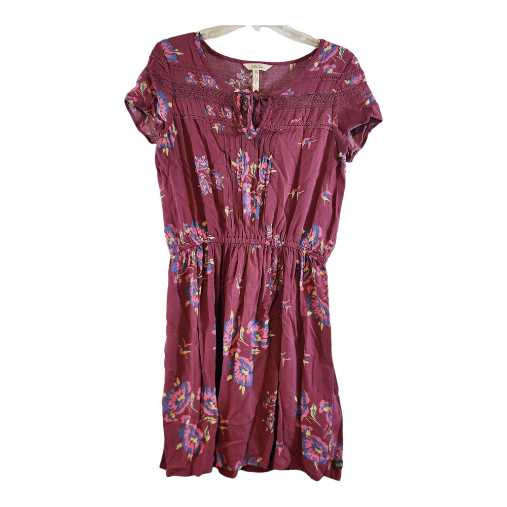 Matilda Jane womens dress sz med pink‎ floral elastic waist pin tuck boho